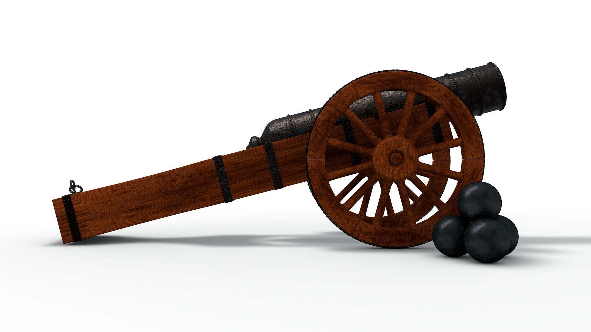 An old medieval cannon 3D model_6
