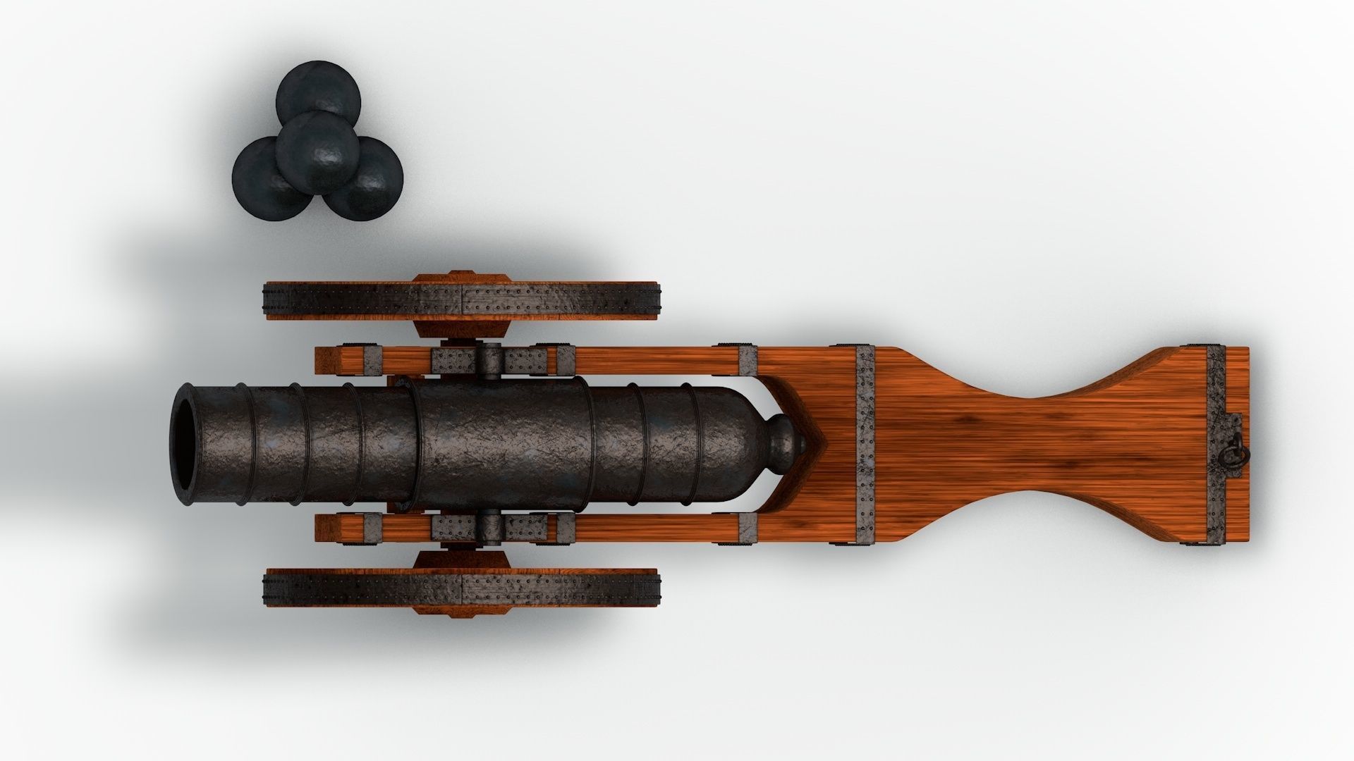 An old medieval cannon 3D model_1