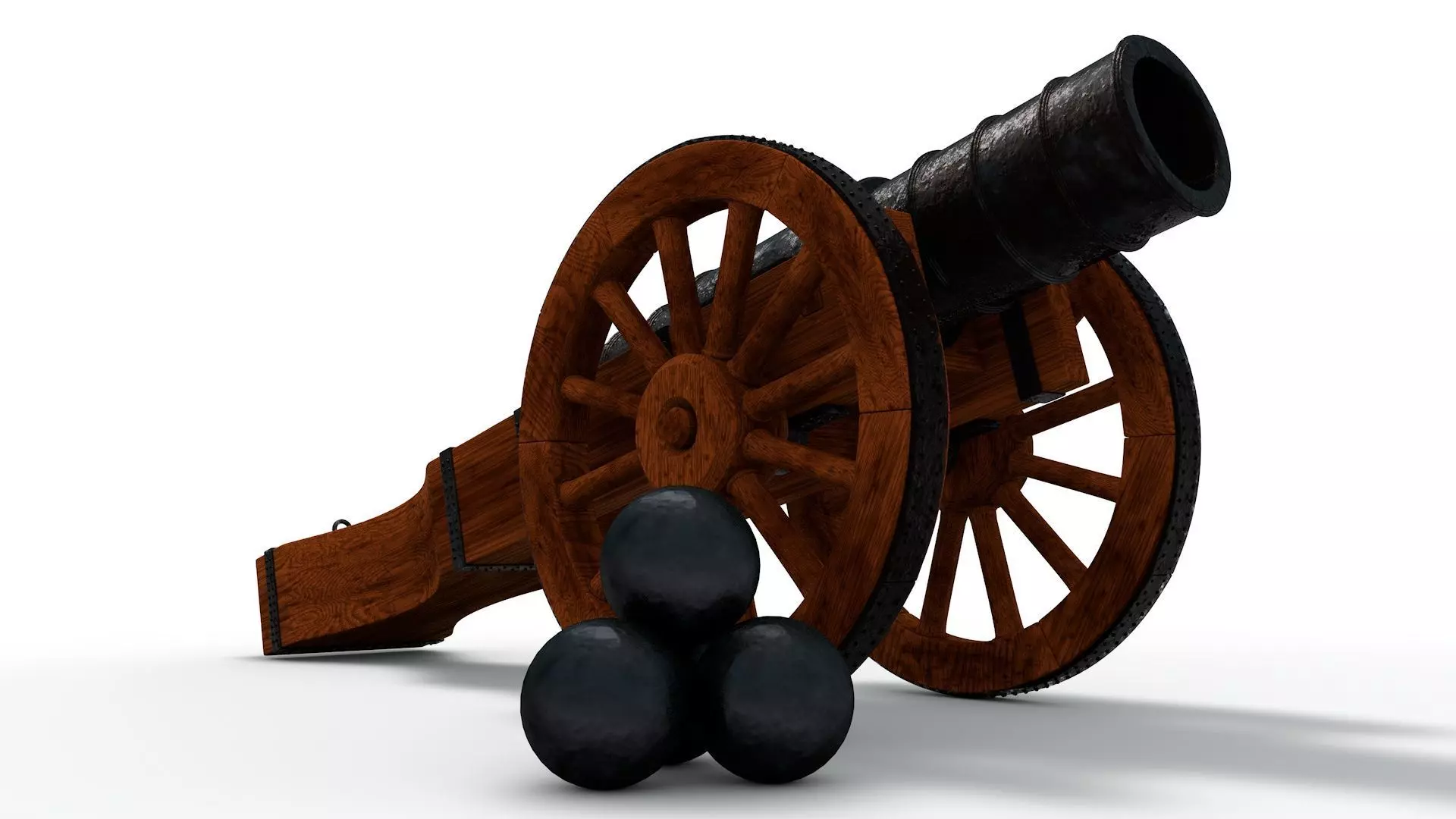 An old medieval cannon 3D model_0