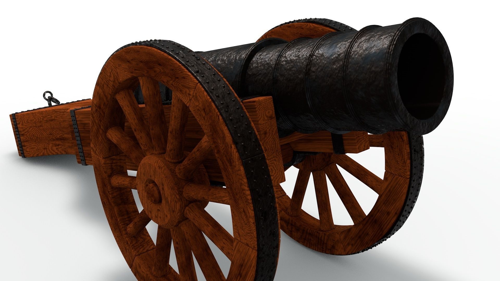An old medieval cannon 3D model_5