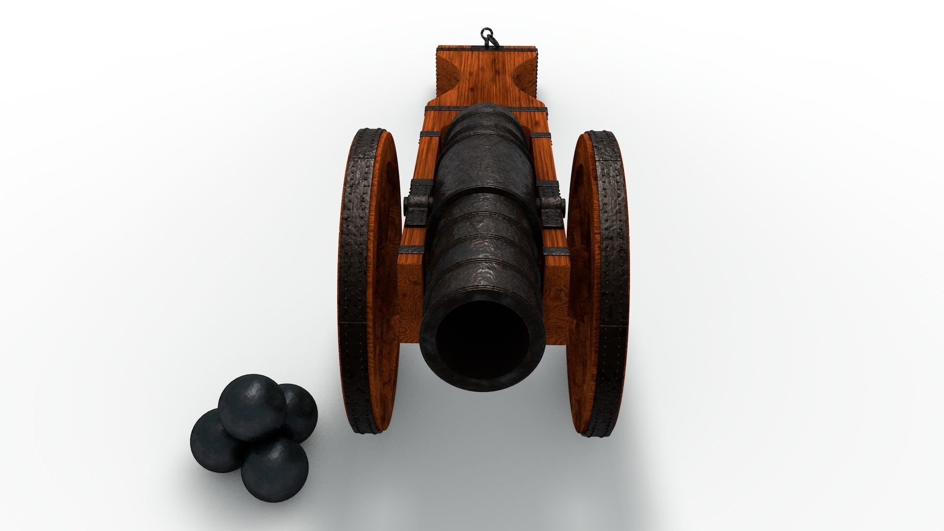 An old medieval cannon 3D model_9