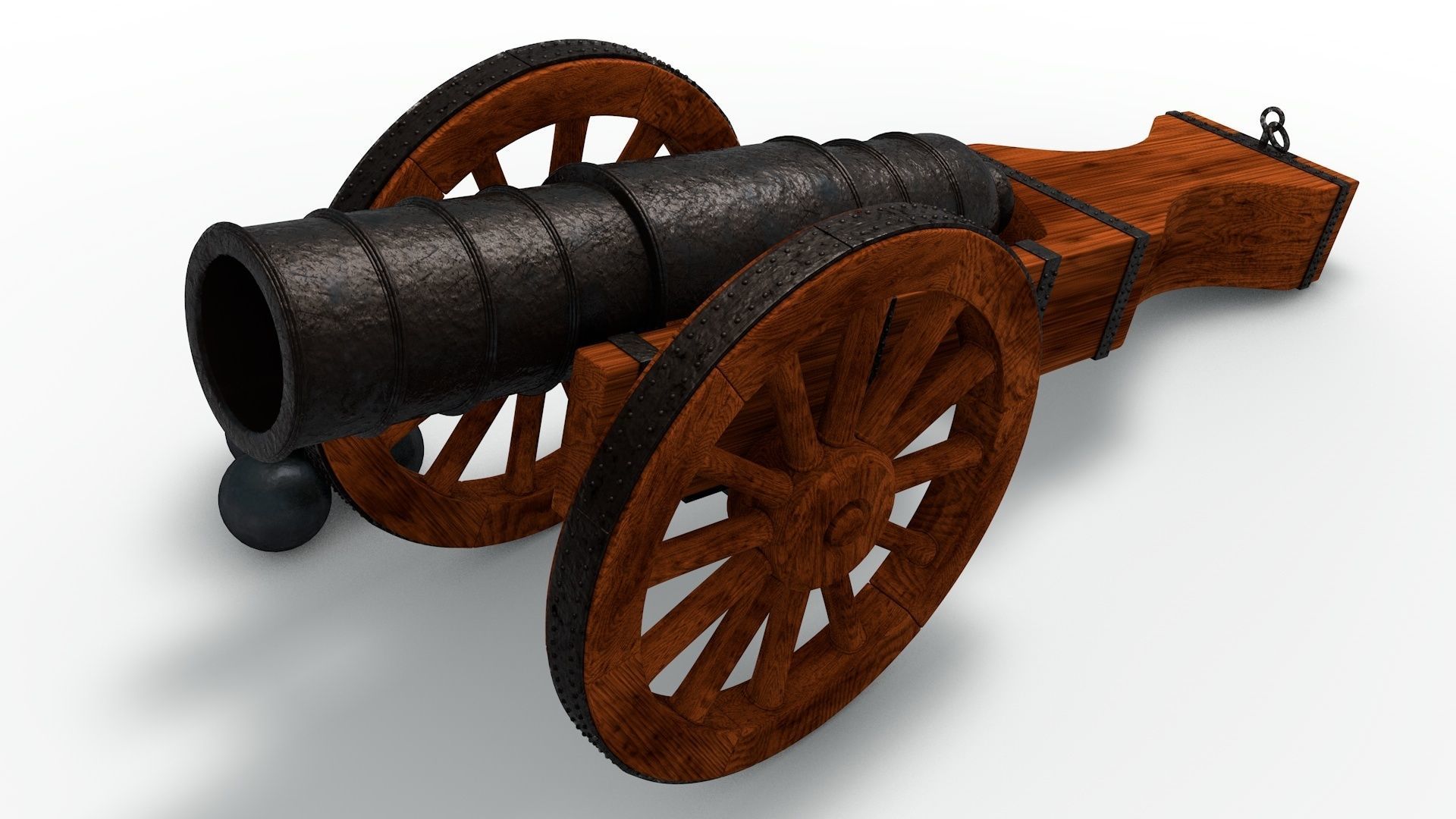 An old medieval cannon 3D model_10