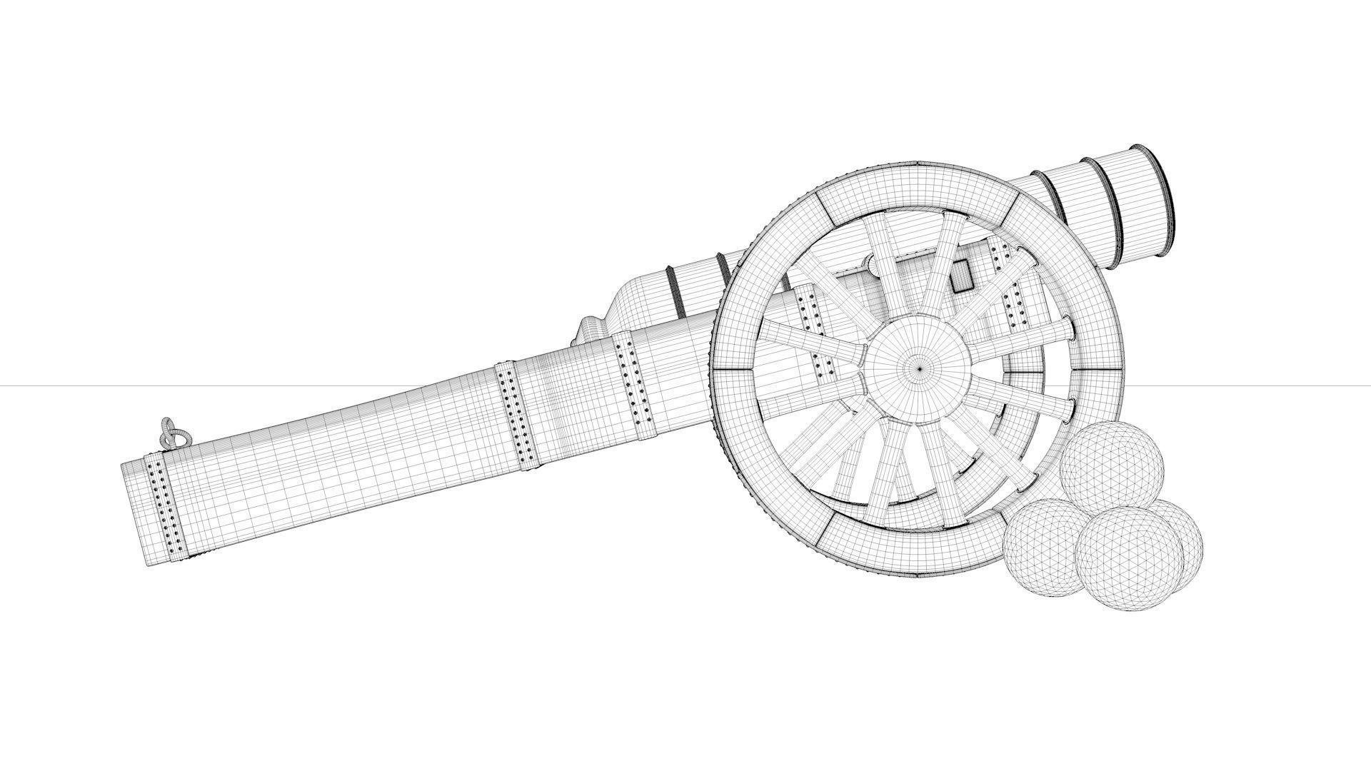 An old medieval cannon 3D model_13