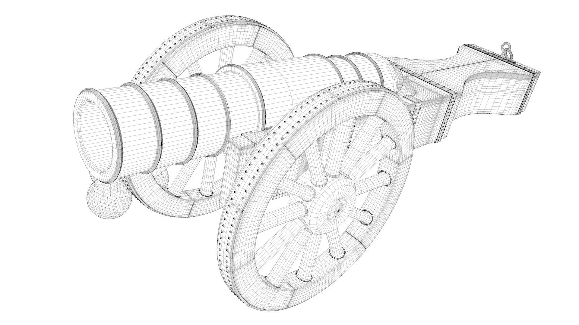 An old medieval cannon 3D model_11