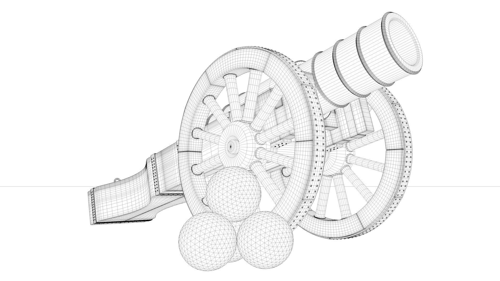 An old medieval cannon 3D model_7