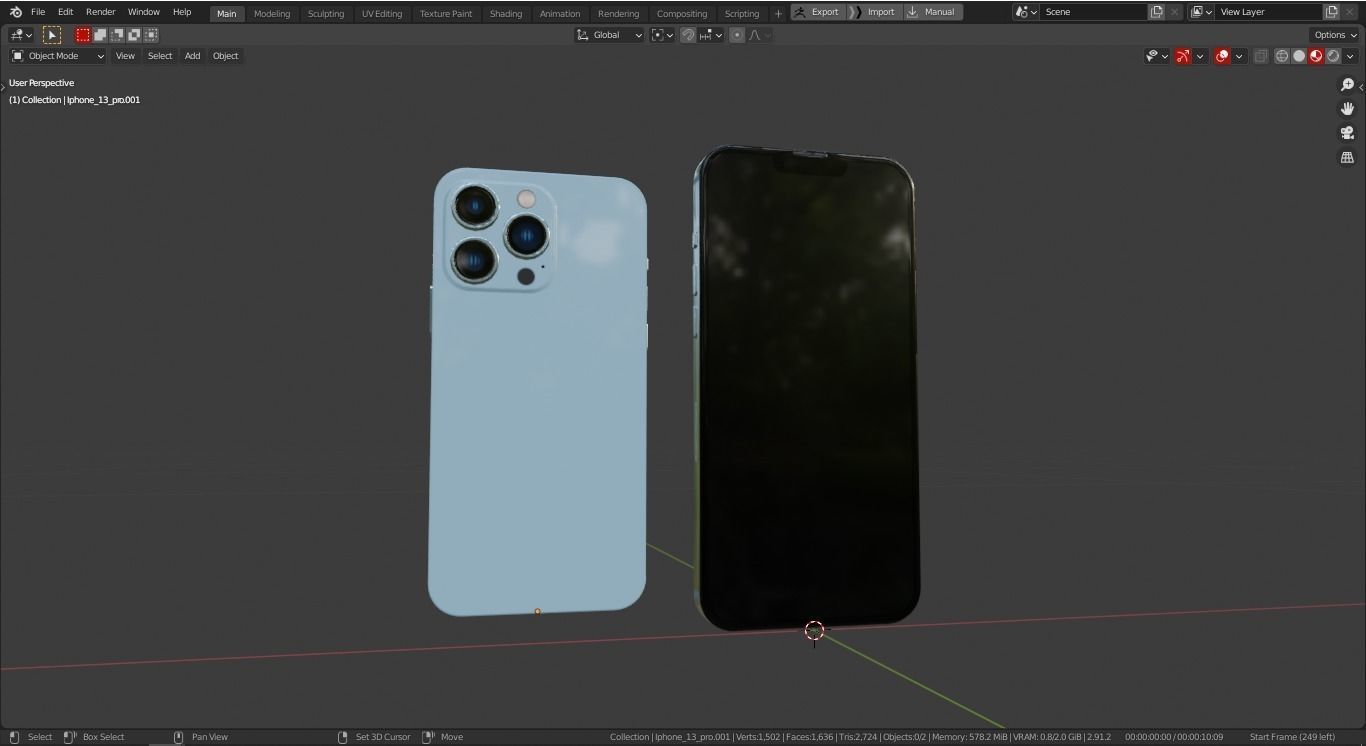 2021 iphone 13 pro game asset Low-poly 3D model_12