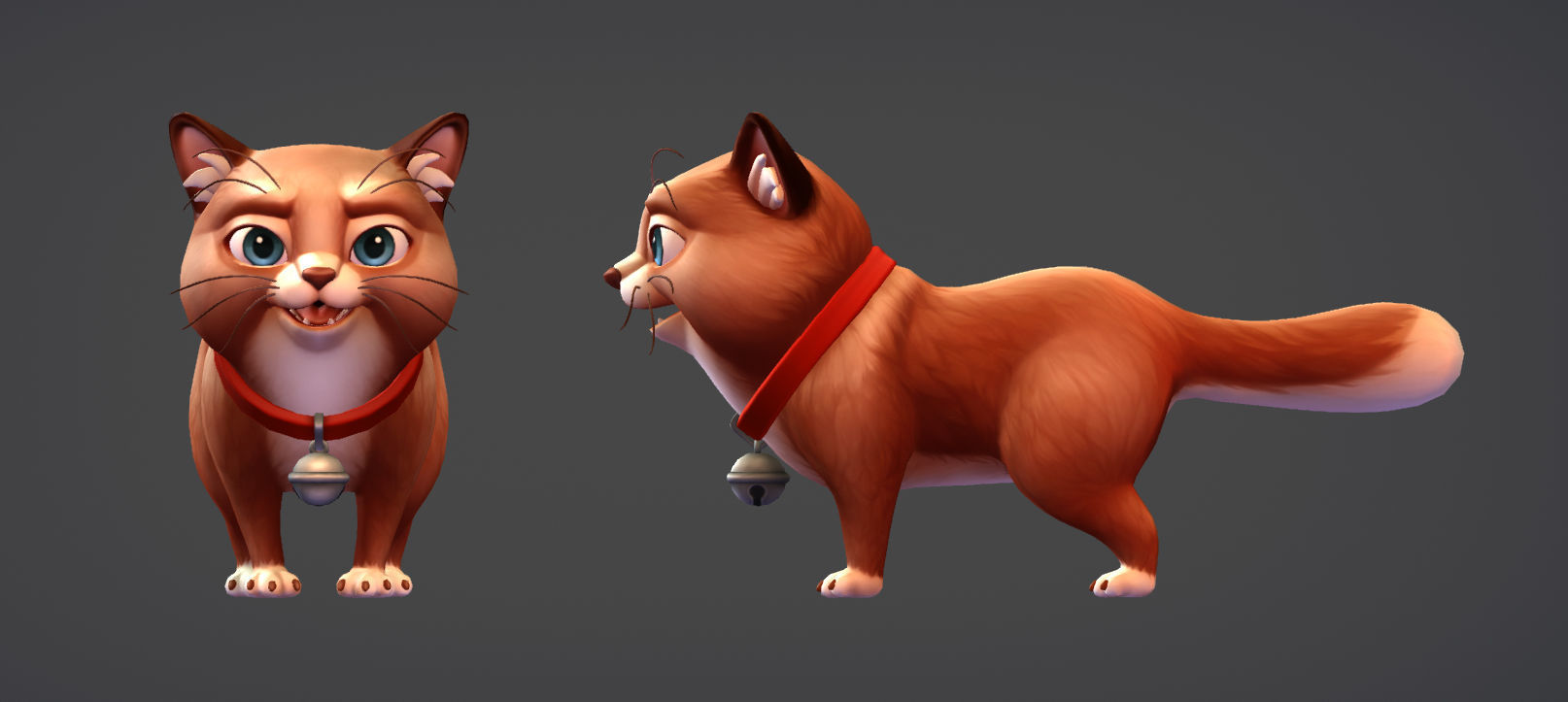 Cats Cartoon Low-poly 3D model_9