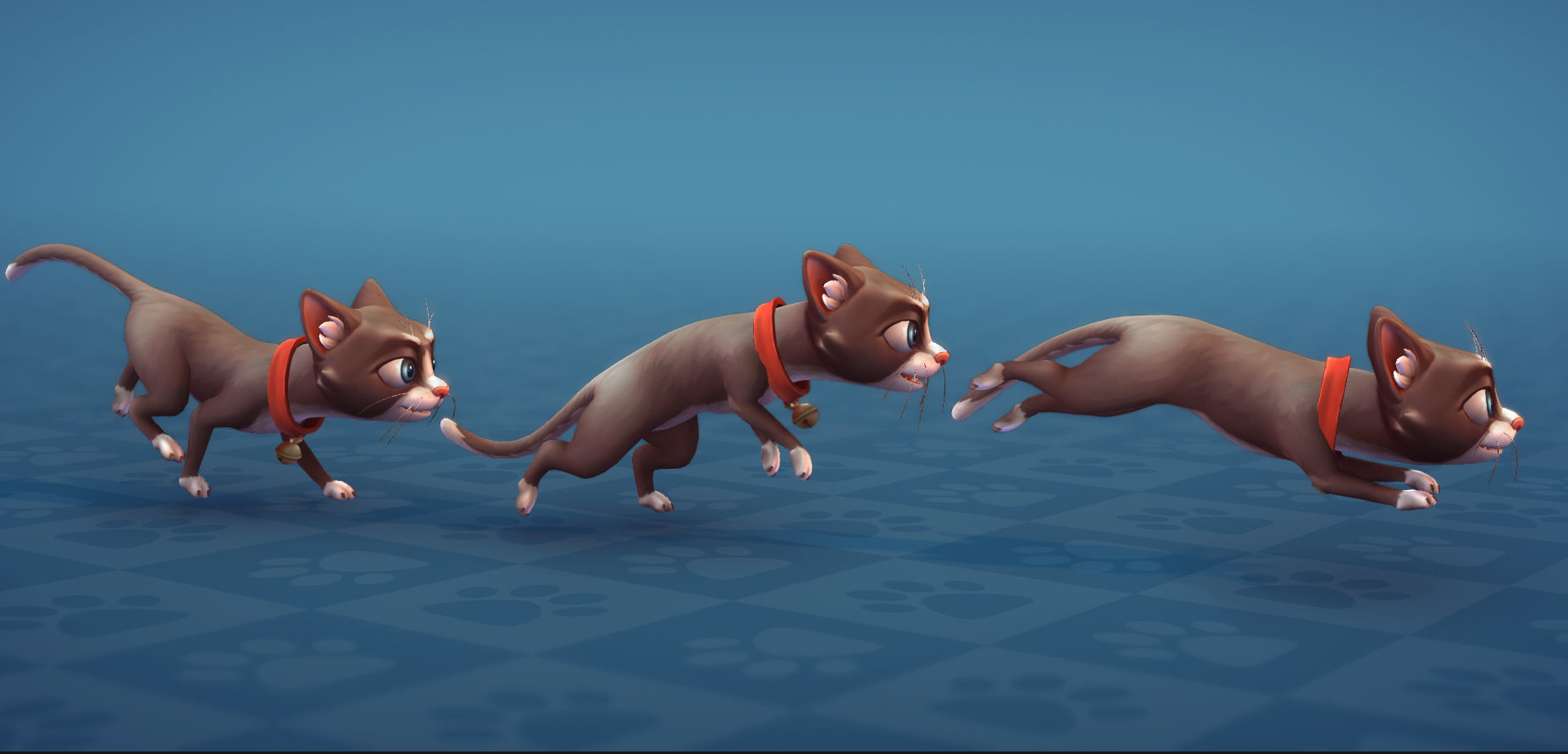 Cats Cartoon Low-poly 3D model_6