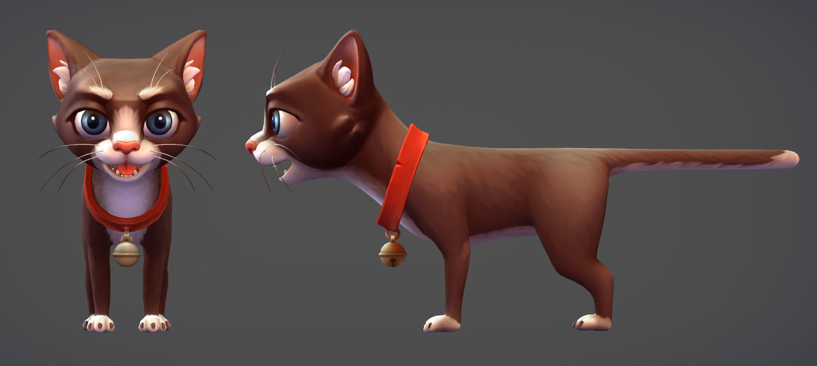Cats Cartoon Low-poly 3D model_5