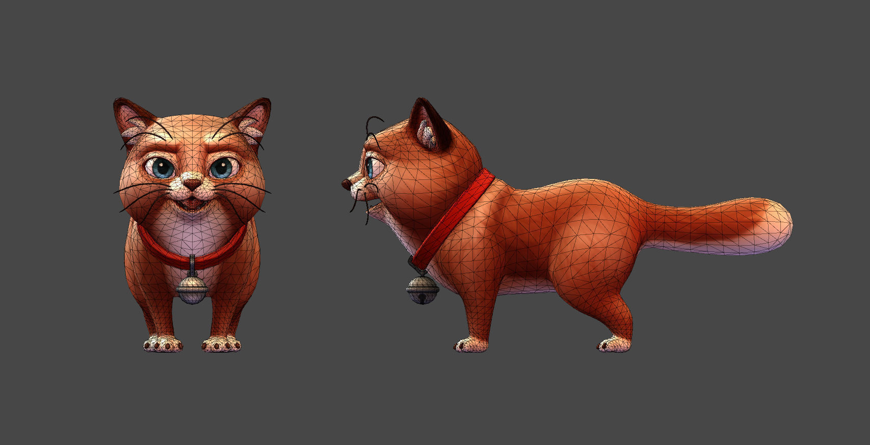 Cats Cartoon Low-poly 3D model_13