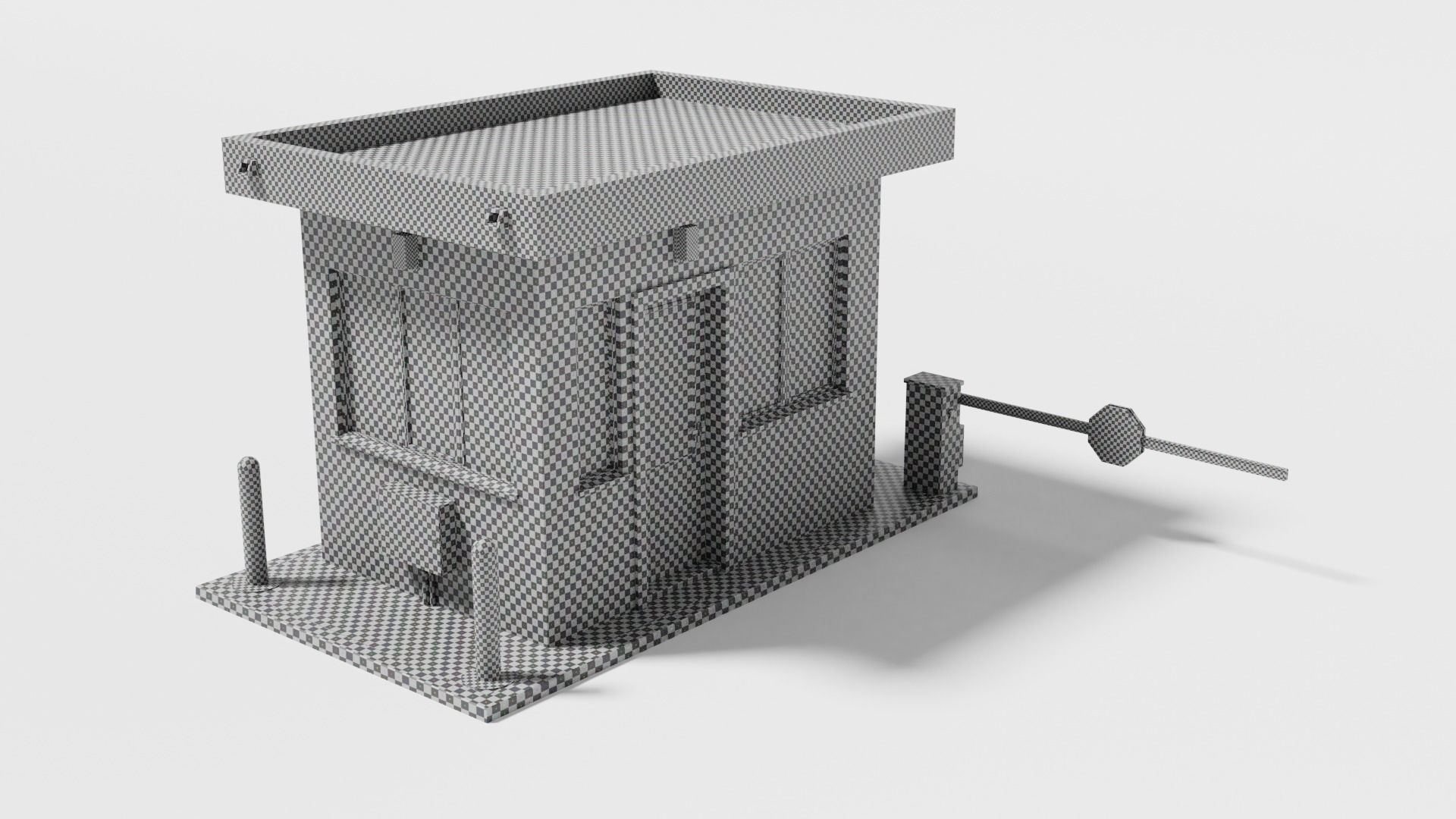 Security guard booth Low-poly 3D model_8