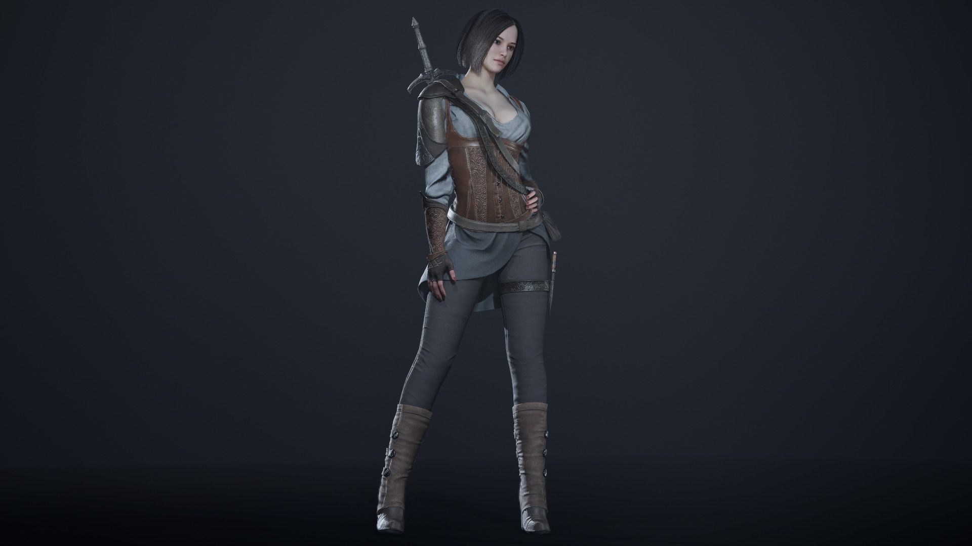 Anastasia game character Low-poly 3D model_5