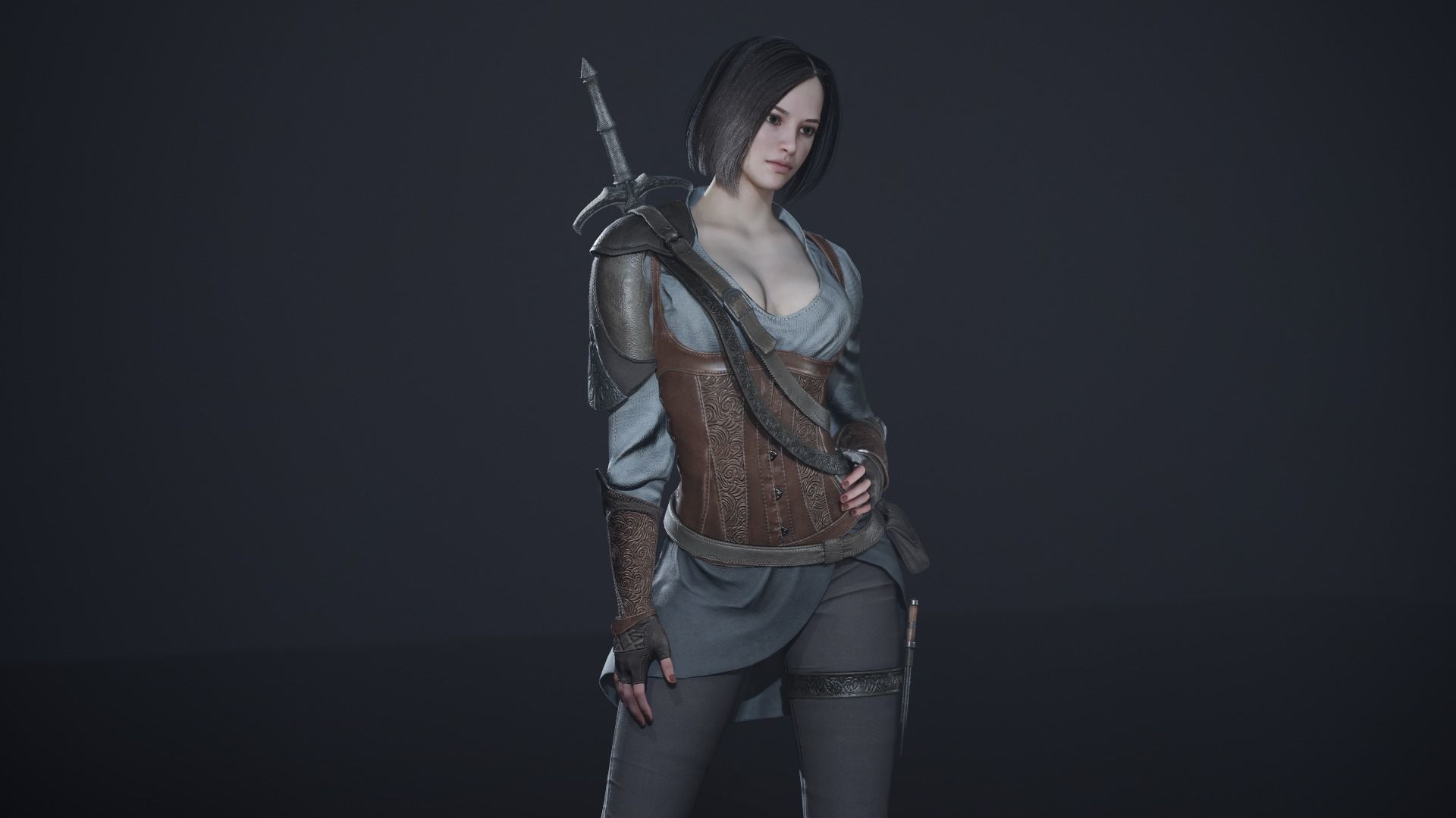 Anastasia game character Low-poly 3D model_4