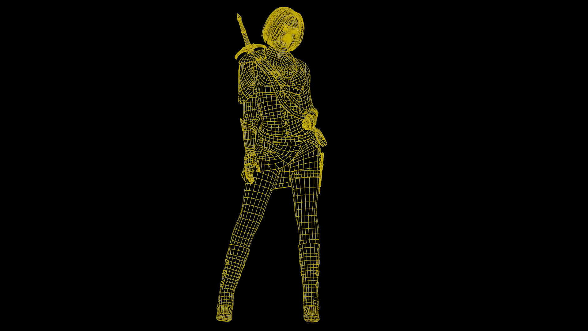 Anastasia game character Low-poly 3D model_10