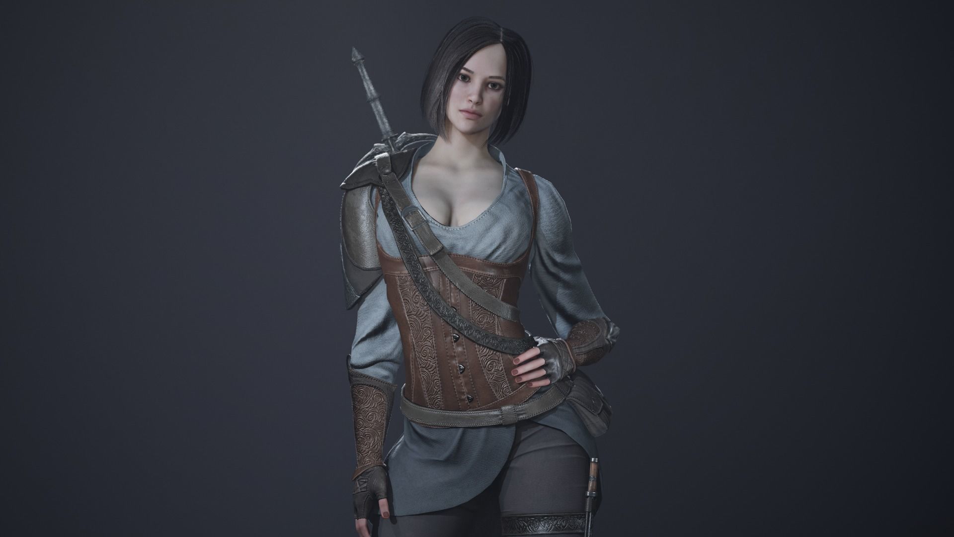 Anastasia game character Low-poly 3D model_2