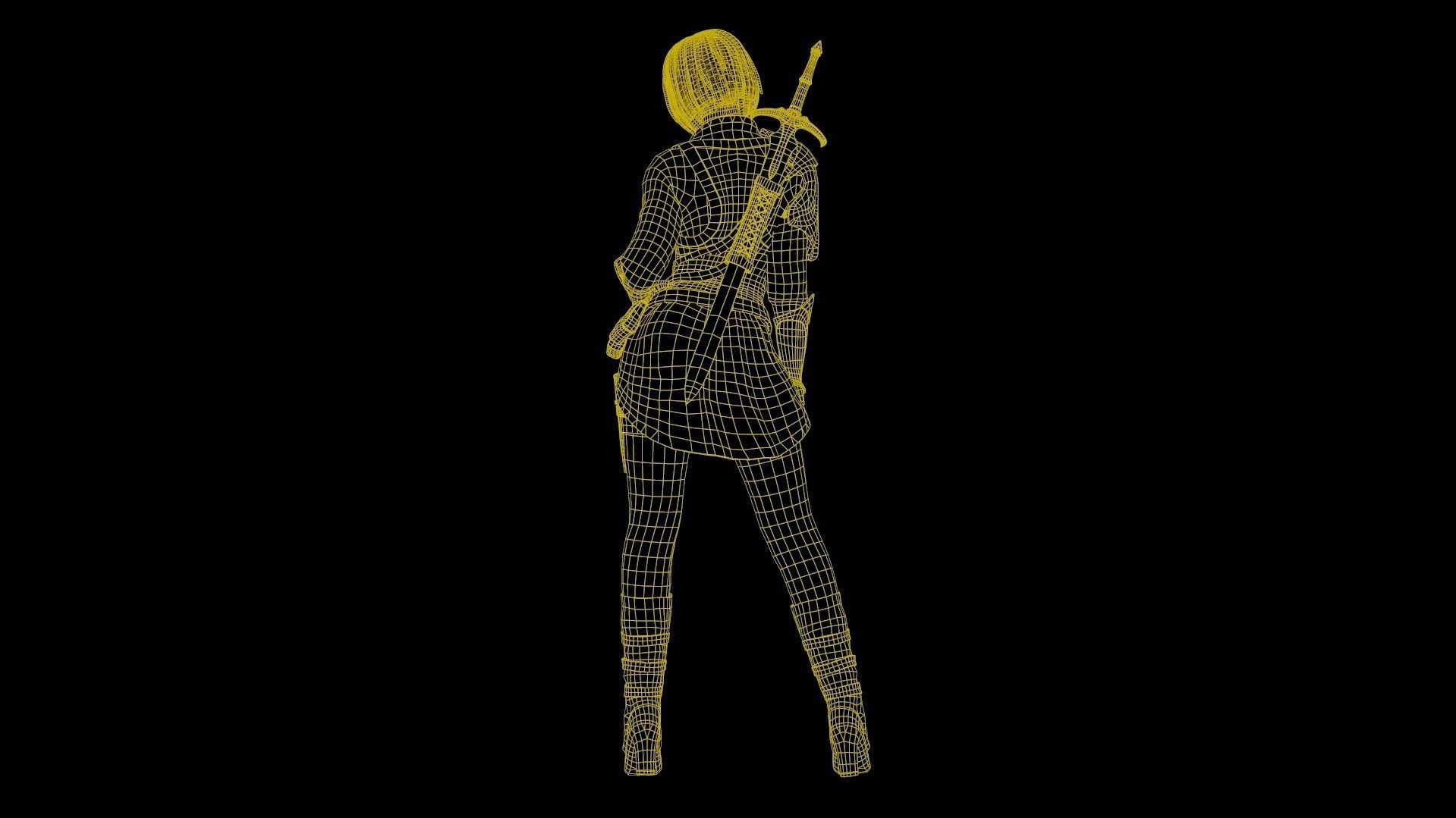 Anastasia game character Low-poly 3D model_11