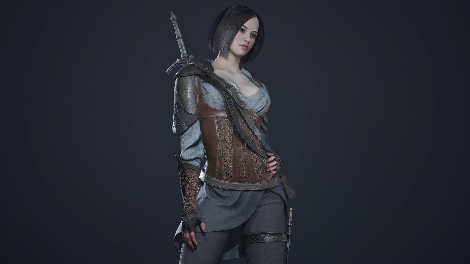 Anastasia game character Low-poly 3D model_3