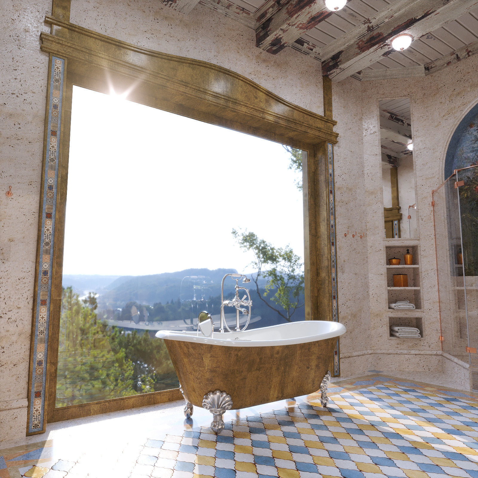 Bathroom in a Provance style 3D model_4