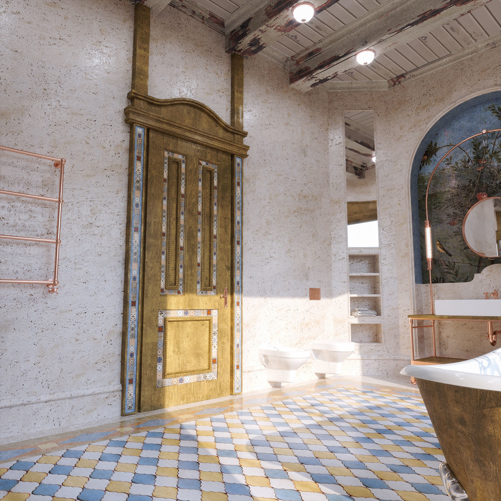 Bathroom in a Provance style 3D model_5