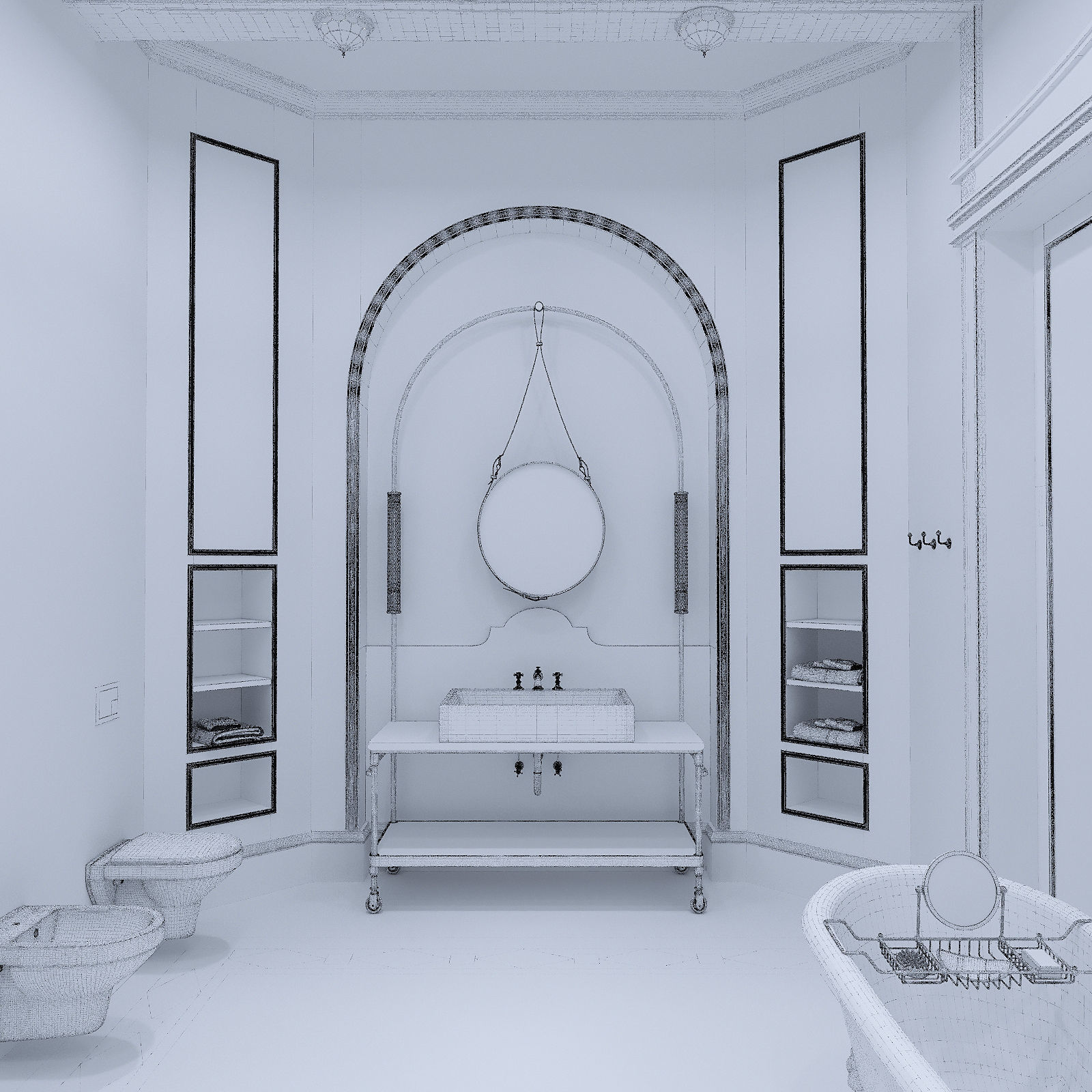 Bathroom in a Provance style 3D model_8
