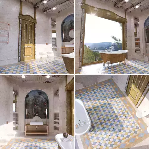 Bathroom in a Provance style 3D model