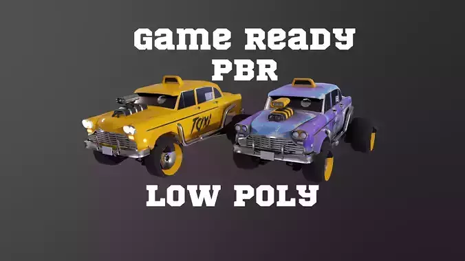 CyberPunk Car Low-poly 3D model sci fi pbr