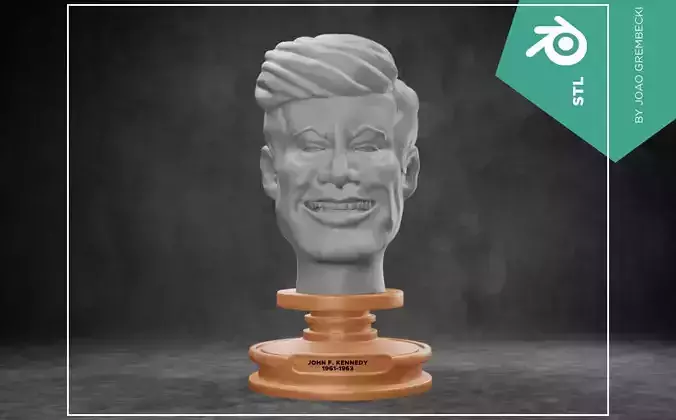 John F Kennedy caricature STL