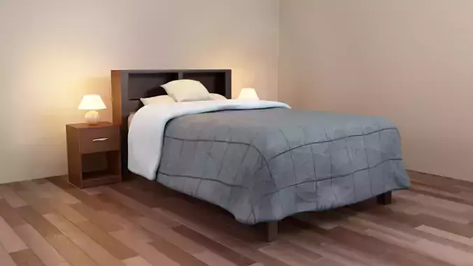 Bedroom with bed and nightstand