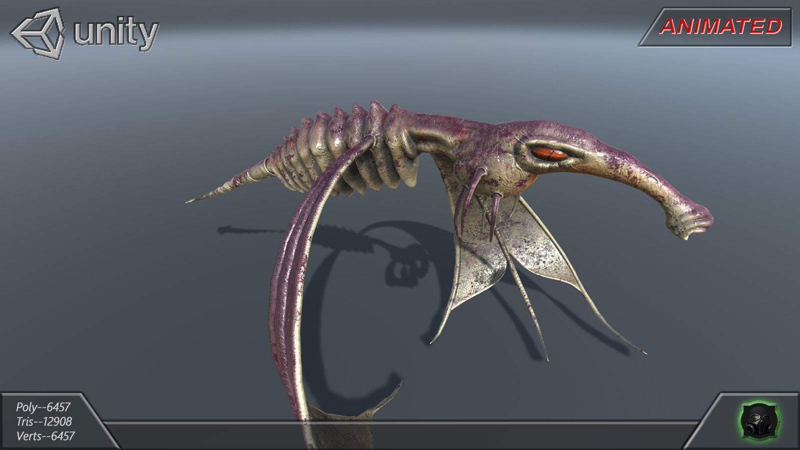 Alien Extraterrestrial Creature 05 Low-poly 3D model_4