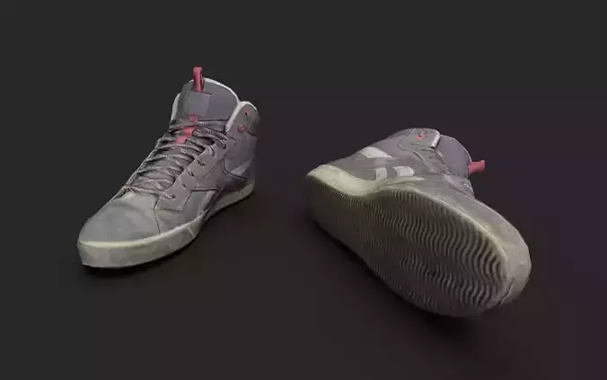 Sneakers reebok high top Low-poly 3D model