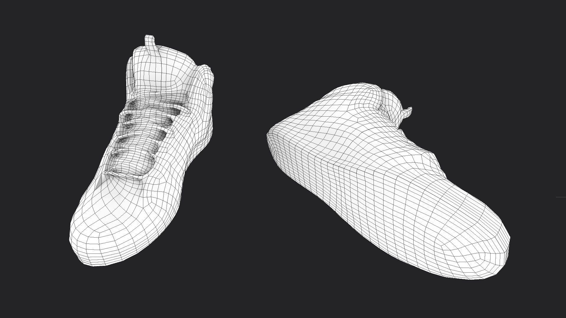 Sneakers reebok high top Low-poly 3D model_13