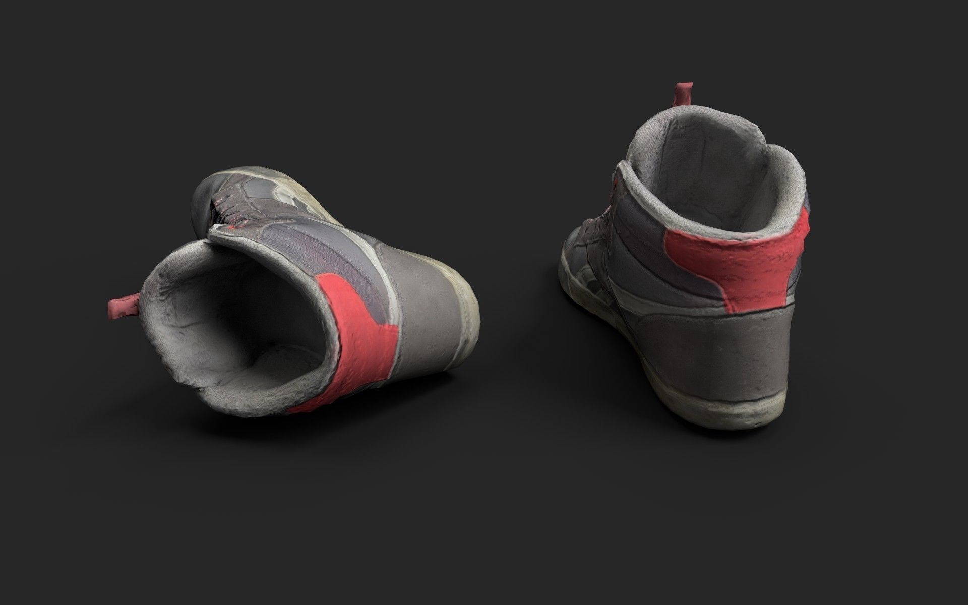 Sneakers reebok high top Low-poly 3D model_3