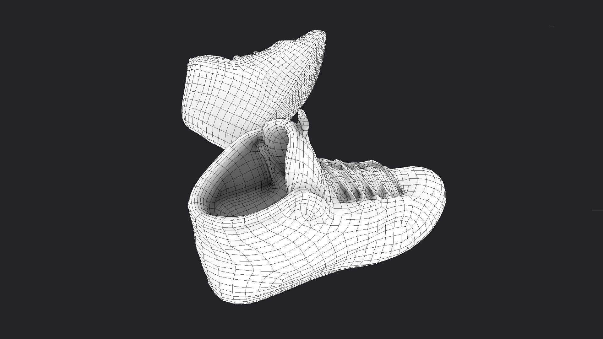 Sneakers reebok high top Low-poly 3D model_10