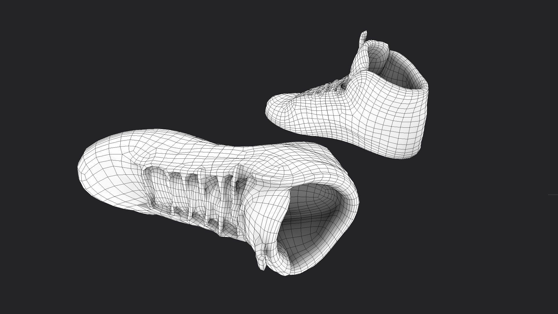 Sneakers reebok high top Low-poly 3D model_8