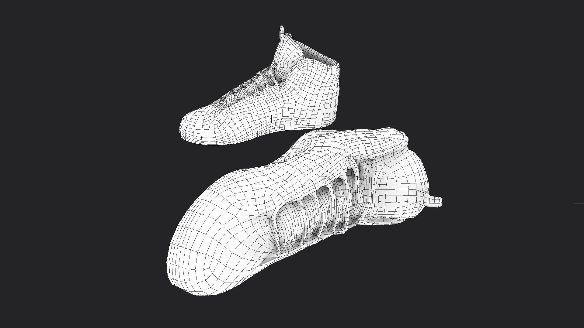 Sneakers reebok high top Low-poly 3D model_7