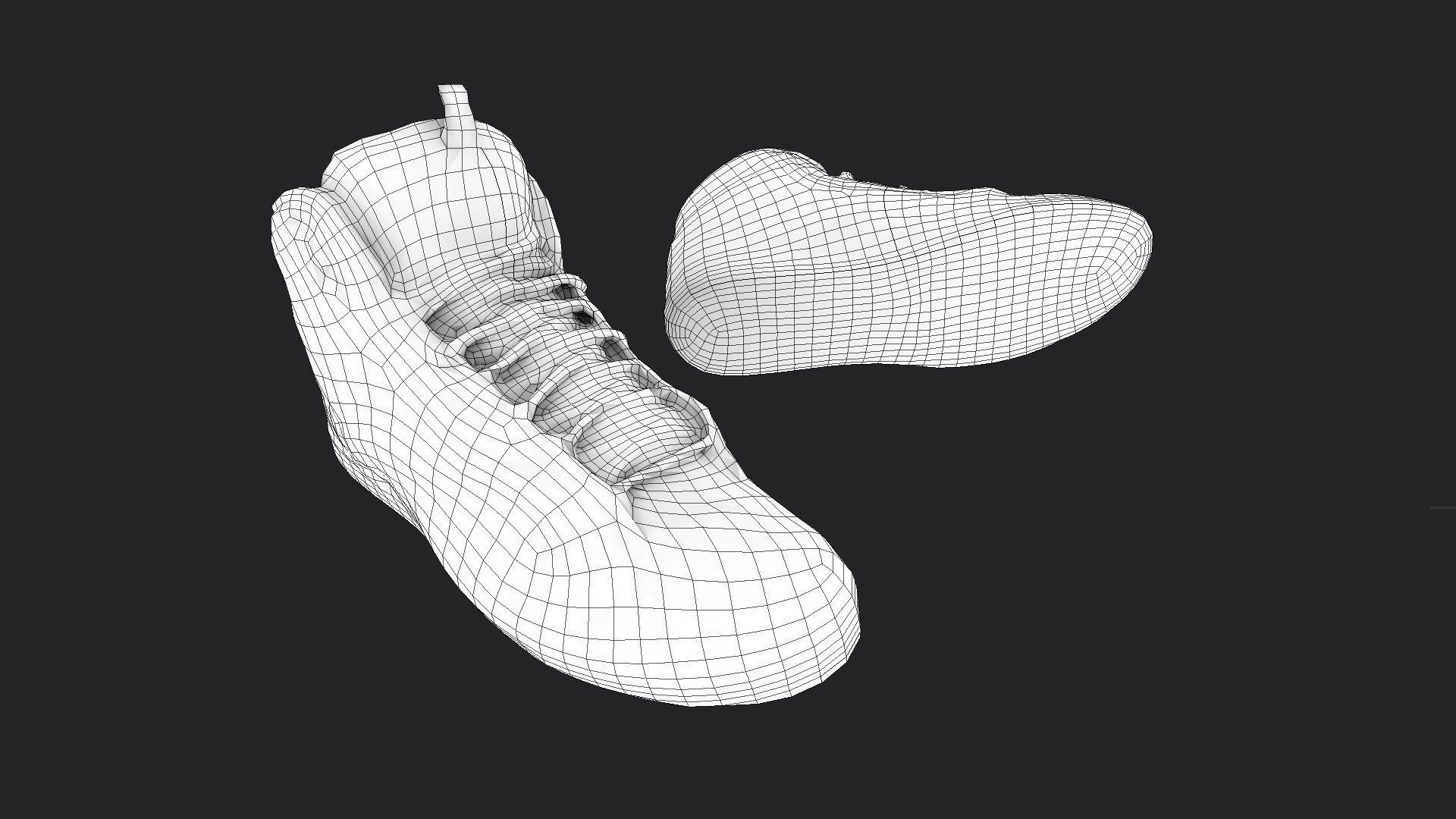 Sneakers reebok high top Low-poly 3D model_12