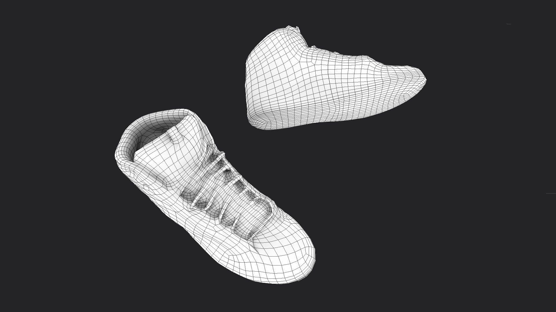 Sneakers reebok high top Low-poly 3D model_11