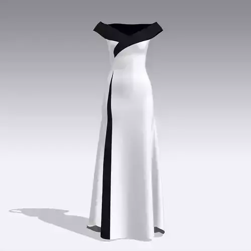 BLACK AND WHITE DRESS FASHION GOWN