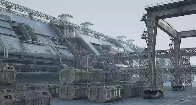 scifi factory 3D model