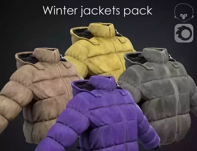Winter jackets pack 3D Model Collection
