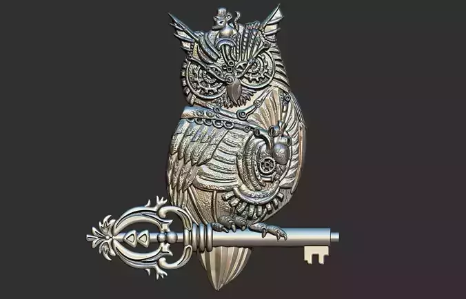 Owl Mechanical Pendant Coruja Mecanica 3D Print Model 3D print model