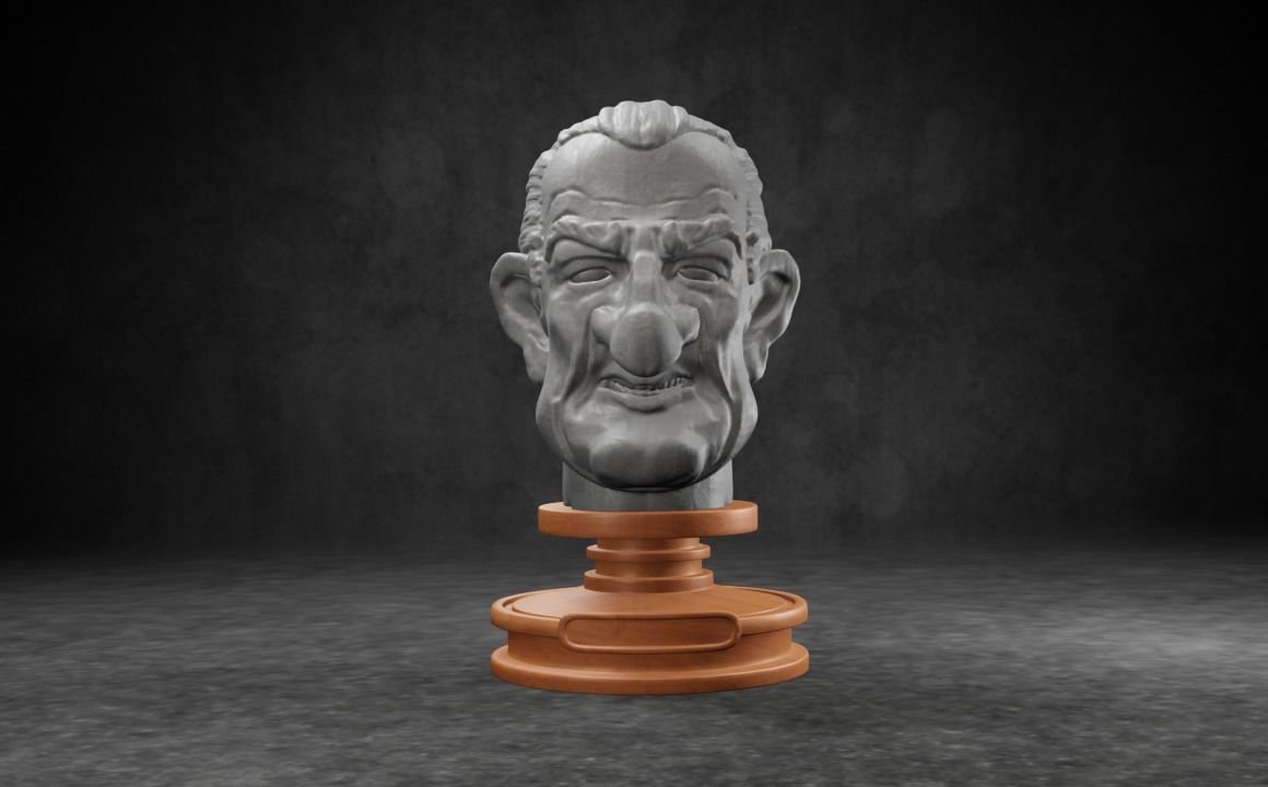 Lyndon B Johnson caricature STL 3D print model_5