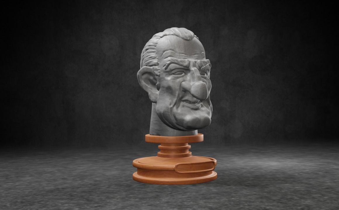 Lyndon B Johnson caricature STL 3D print model_6