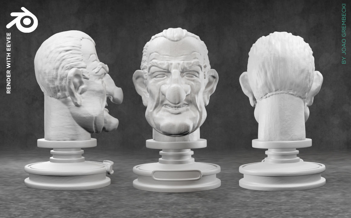 Lyndon B Johnson caricature STL 3D print model_4