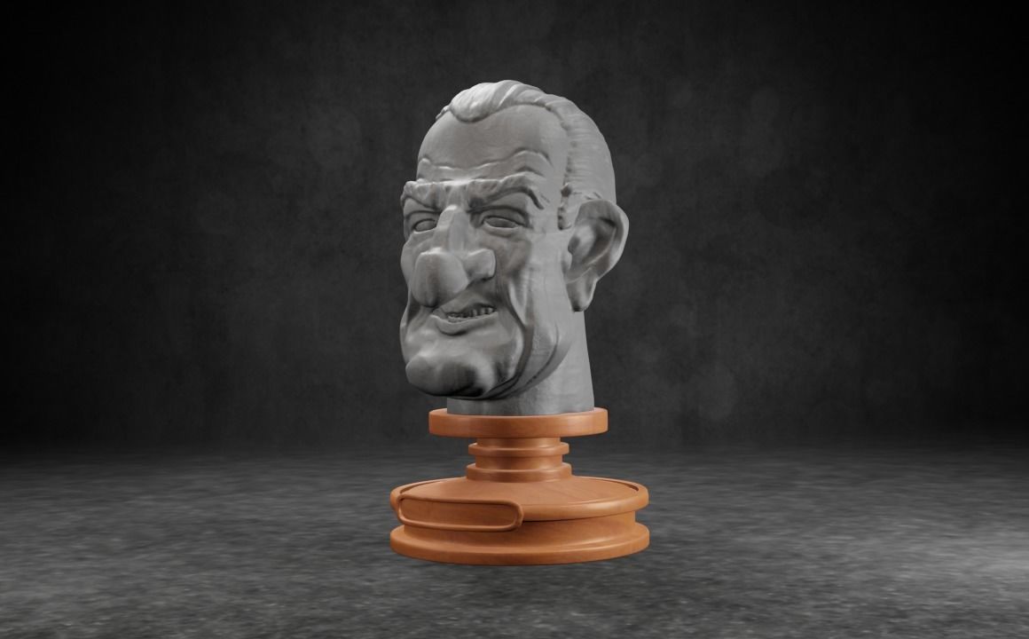 Lyndon B Johnson caricature STL 3D print model_12
