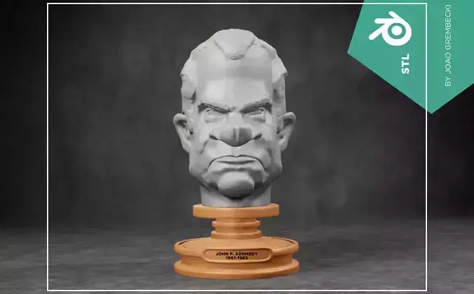 Richard M Nixon caricature STL 3D print model