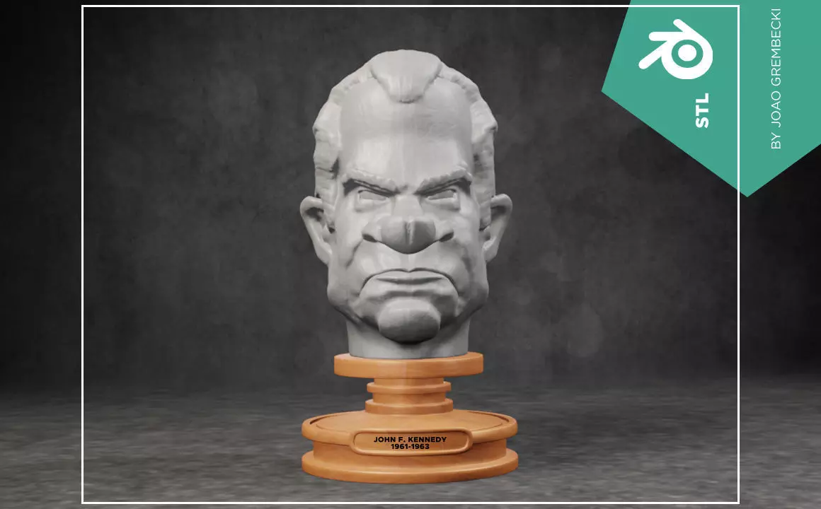 Richard M Nixon caricature STL 3D print model_0