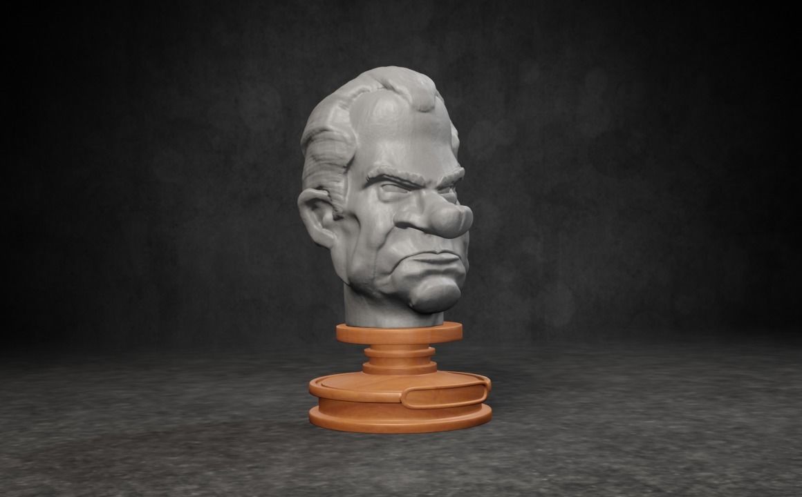 Richard M Nixon caricature STL 3D print model_6