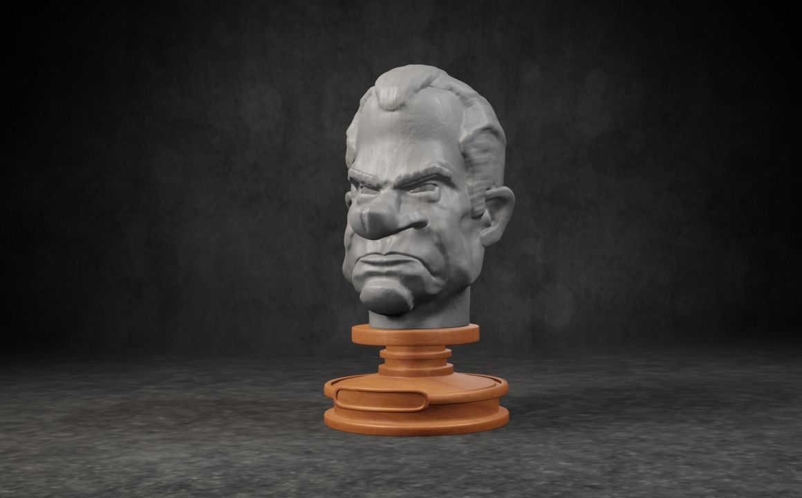 Richard M Nixon caricature STL 3D print model_12