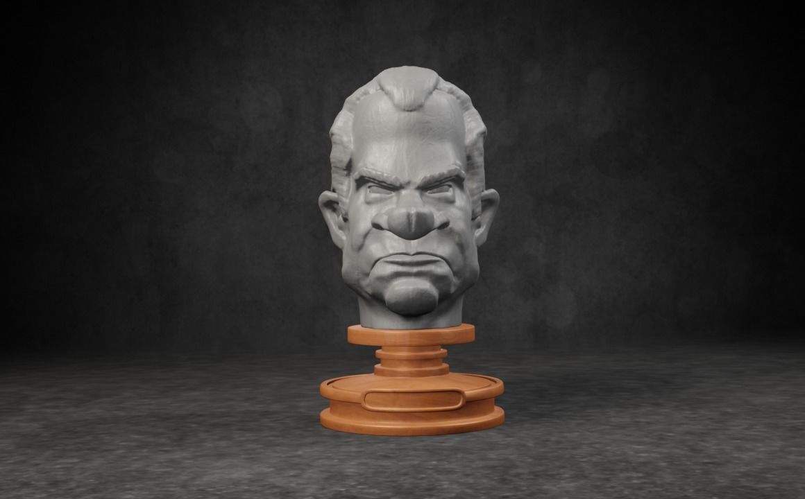 Richard M Nixon caricature STL 3D print model_5